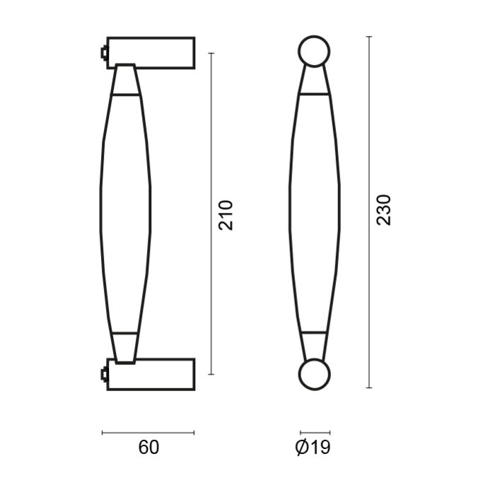 HDD Poignées de porte en acier inoxydable "Saturne" - paire pour épaisseur de porte > 3 cm