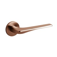 Olivari Twist door handle on rosette copper matt titanium PVD