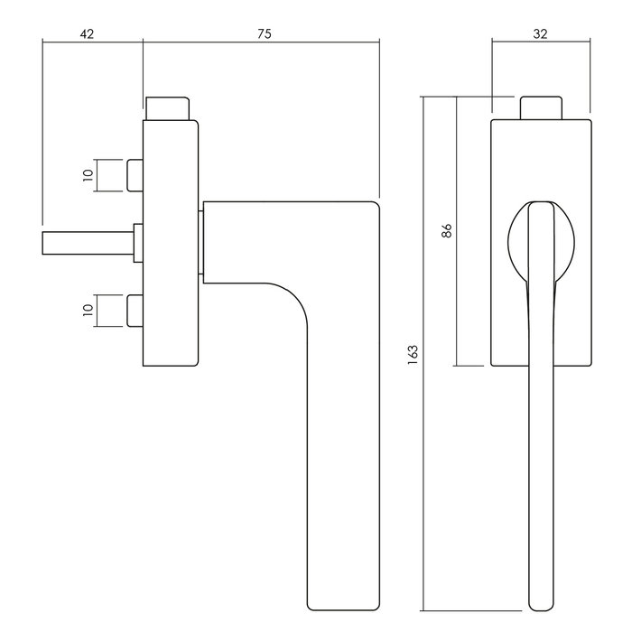 Olivari Abschließbarer Fenstergriff Olivari Lotus Q anthrazit matt titan pvd