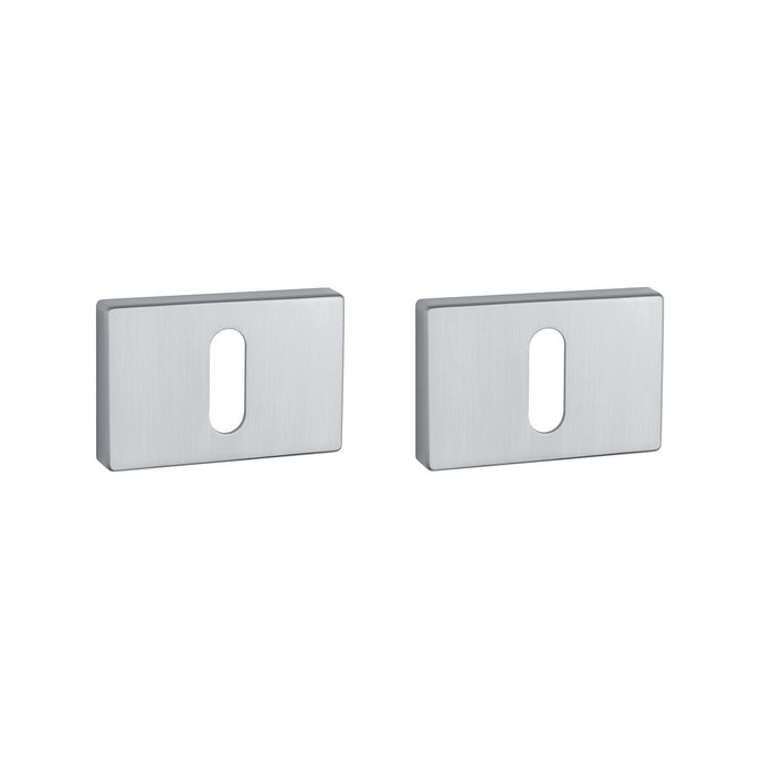 Aprile Paar Aprile sleutelplaatjes rechthoekig 50x33 mm Chroom Satiné