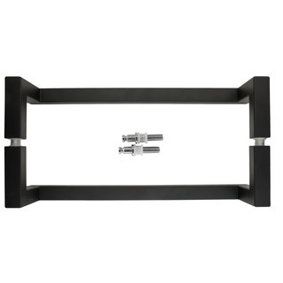 HDD Poignée de porte noire "Square" D20/90/300 paire pour verre
