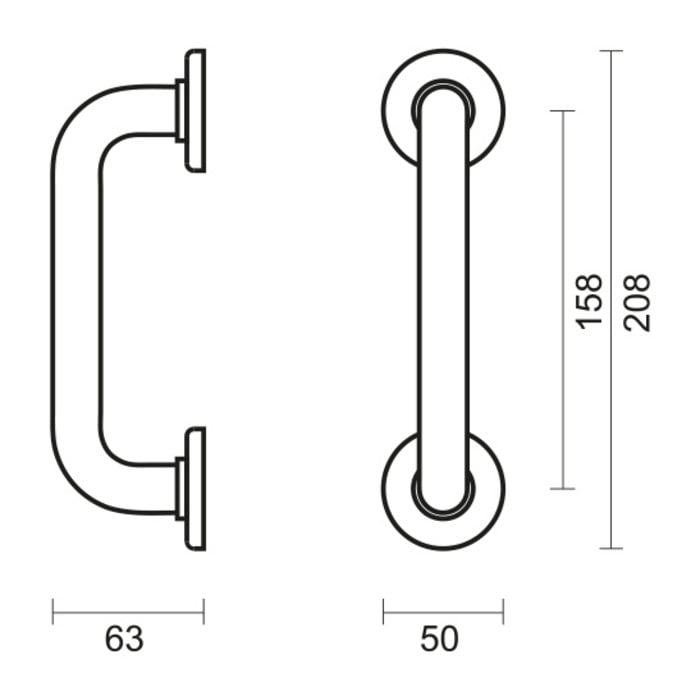 HDD Witte deurgreep "Panda" kunststof