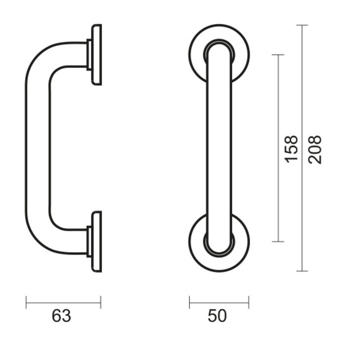 HDD Poignée de porte "Panda" plastique gris clair