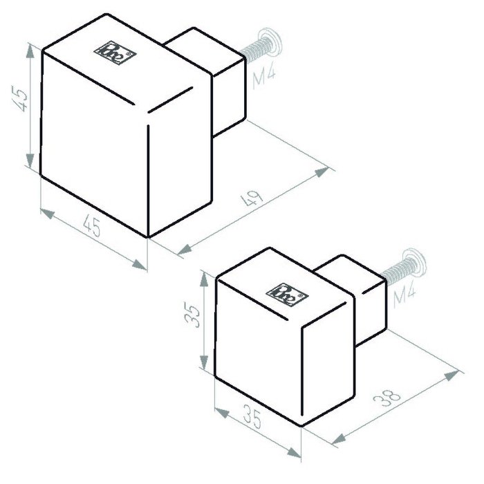 Dauby Pièce bouton de meuble PQ-45 métal brut 45mm