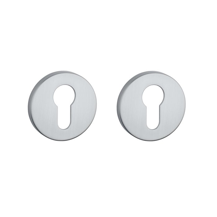 Aprile Pair of Aprile round cylinder plates Ø 53x7mm Chrome Satin