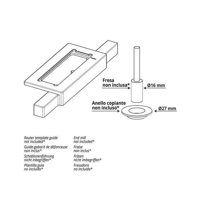 Otlav Nylon infreesmal voor Otlav 3D scharnier Invisacta IN230