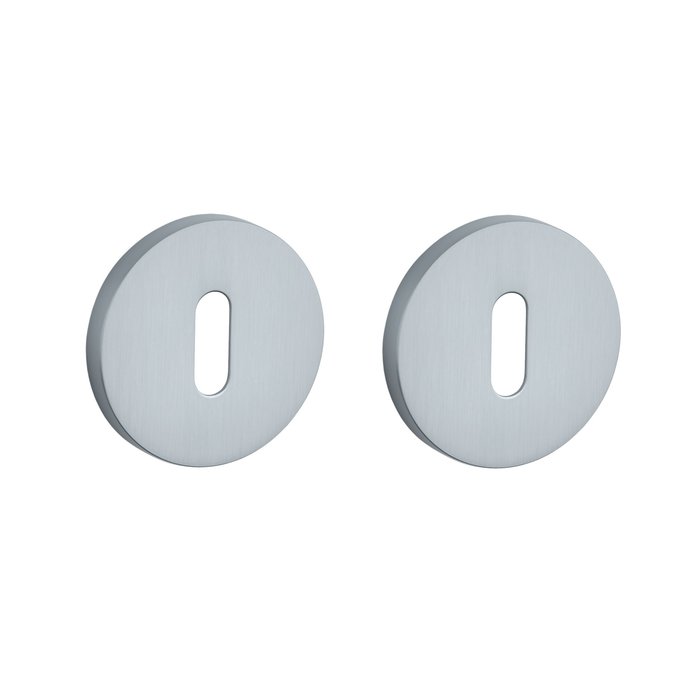 Aprile Pair of Aprile round key plates Ø 52x7mm Chrome Satin