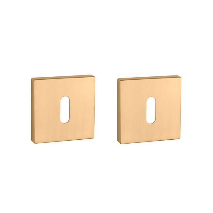 Aprile Paire de plaques porte-clés Aprile carrées 52x52x7mm Doré mat