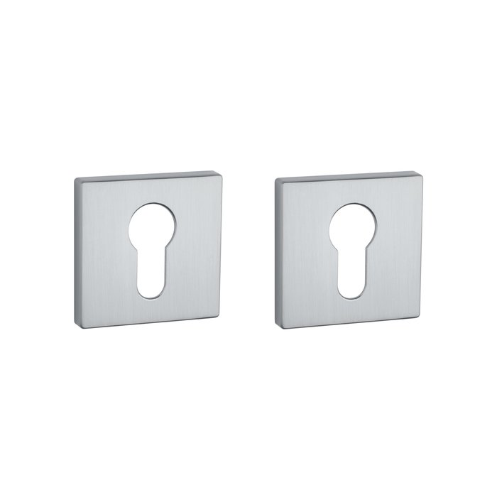 Aprile Pair of Aprile cylinder plates square 52x52x7mm Chrome Satin