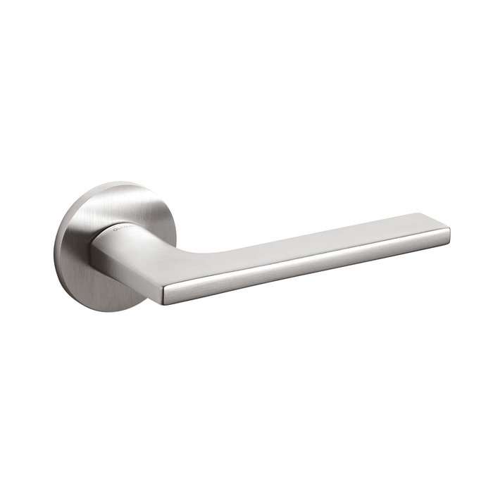 Olivari Olivari Lotus Q door handle on round rosette stainless steel matt titanium PVD