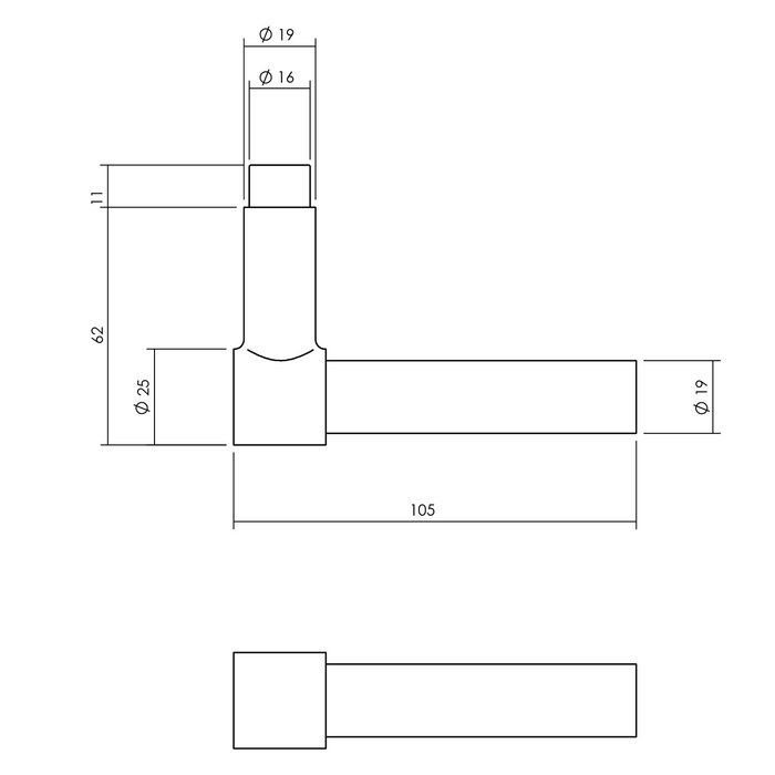 Intersteel Schwarzes Intersteel Window-Getriebe rechts nicht abschließbar mit 2 Stangen