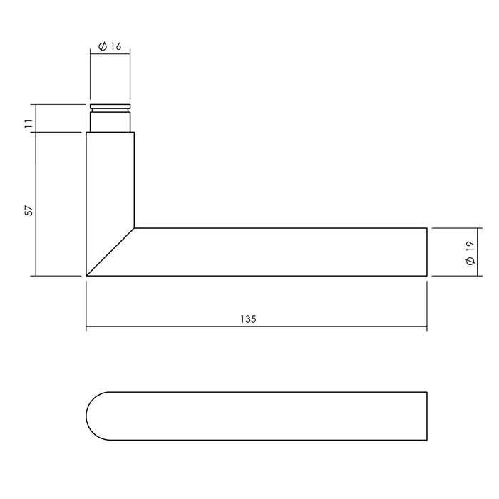 Intersteel Schwarzes Intersteel Window-Getriebe rechts L-Griff nicht abschließbar mit 2 Stangen