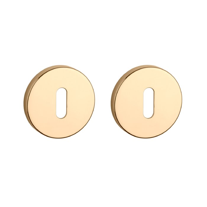 Aprile Paire de plaques à clés rondes Aprile Ø 52x5mm Or poli