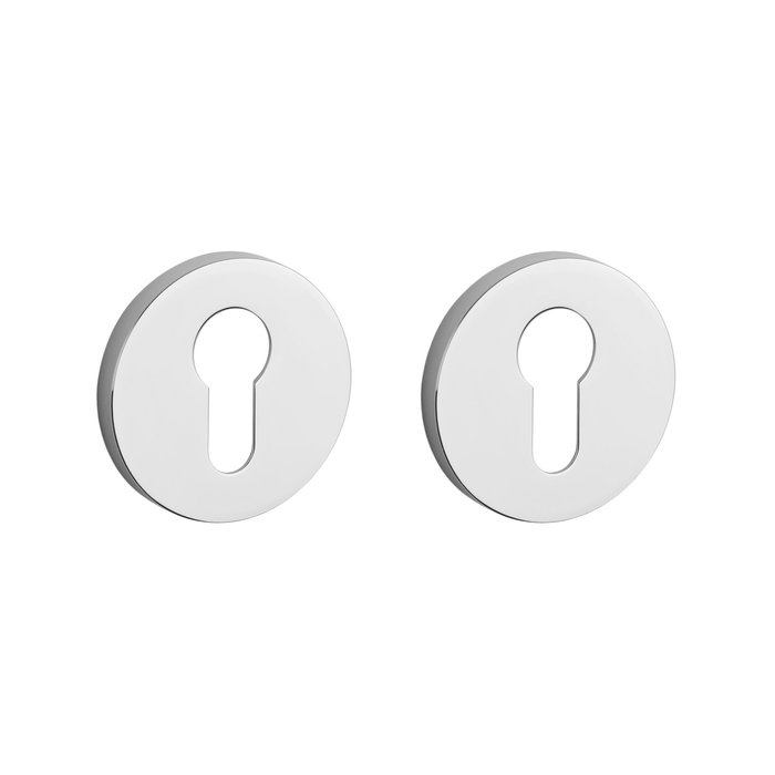 Aprile Paire d'assiettes cylindriques rondes Aprile Ø 52x5mm Chrome poli