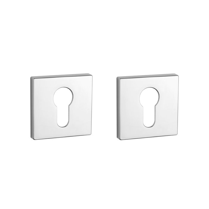 Aprile Paire de plaques cylindriques Aprile carrées 52x52x5mm Chrome poli