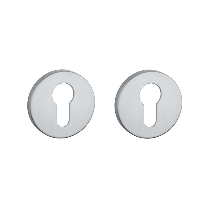 Aprile Paire d'assiettes cylindriques rondes Aprile Ø 52x5mm Chrome Satiné