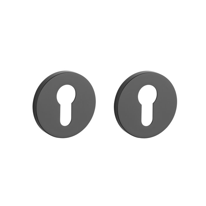 Aprile Pair of black Aprile round cylinder plates Ø 52x5mm