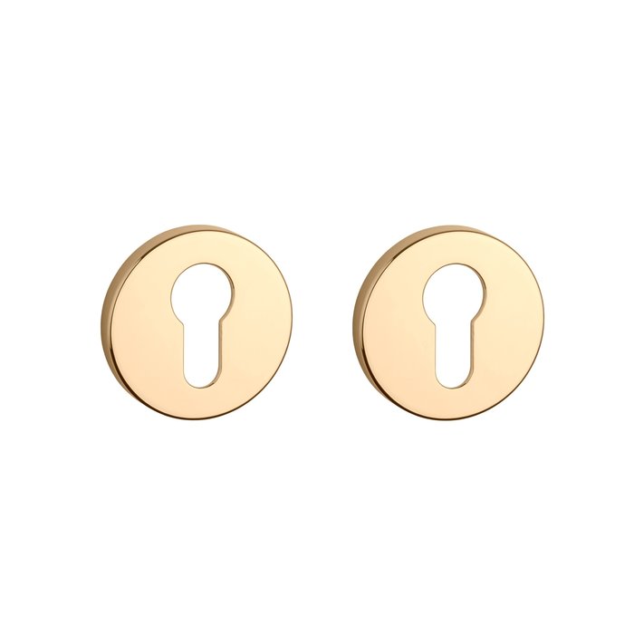 Aprile Paire de plaques cylindriques rondes Aprile Ø 52x5mm Or poli