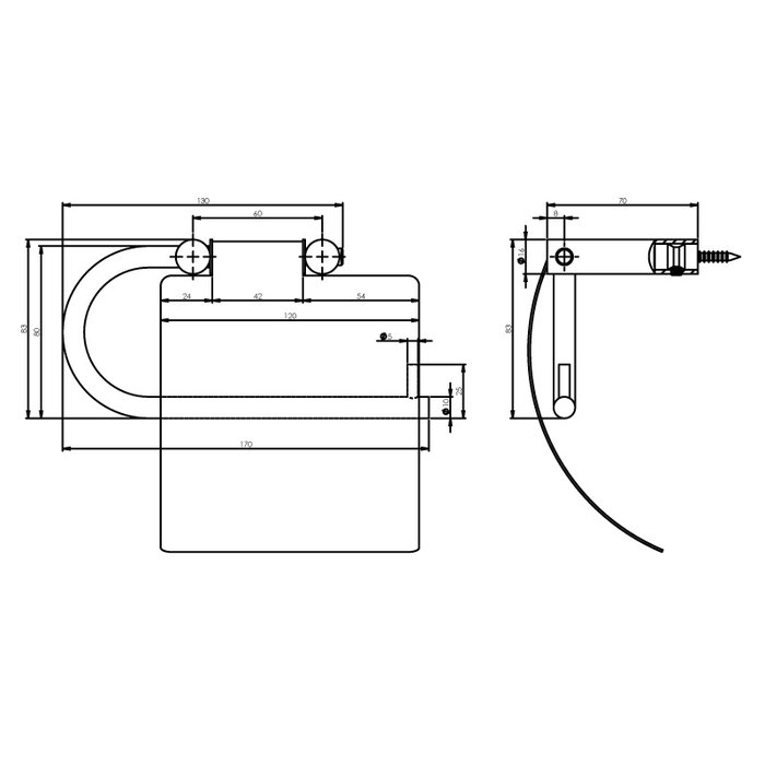 Intersteel Intersteel Toilettenpapierhalter mit verlängertem Deckel Edelstahl gebürstet