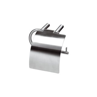 Intersteel Stainless Steel Brushed Toilet Roll Holder With Extended Cover