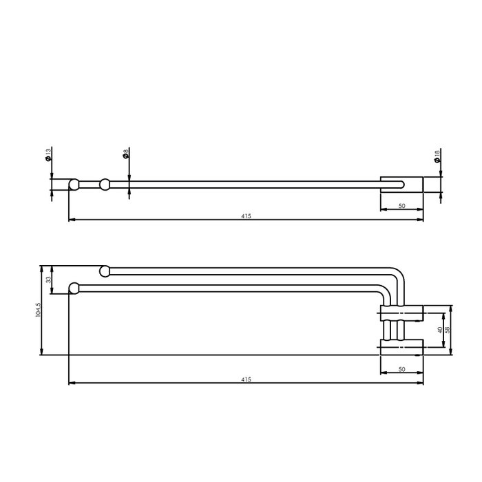 Intersteel Intersteel Handtuchhalter Duo-Curved drehbar Edelstahl gebürstet