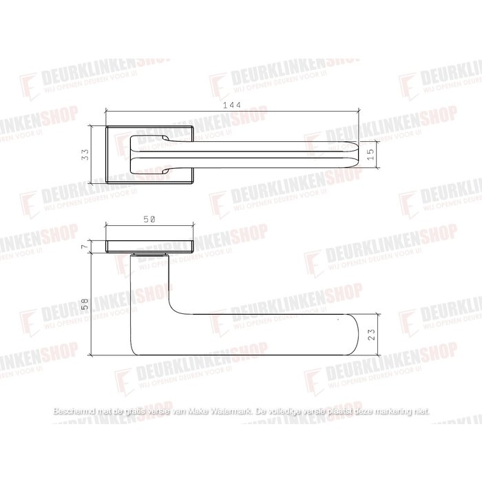 Aprile Aprille door handles YUKA Chrome polished rectangular 50x33x7mm