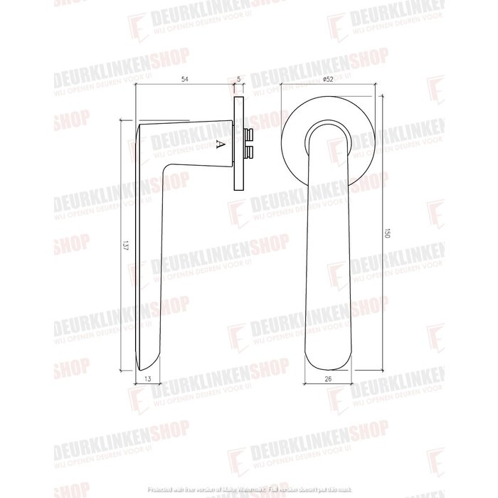 Aprile Massieve zwarte Aprile deurklinken ARIA rond Ø 52x5 mm