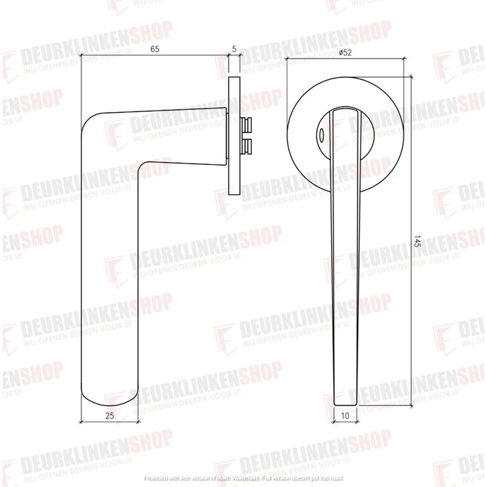 Aprile Solid black Aprile door handles LIRA round Ø 52x5 mm