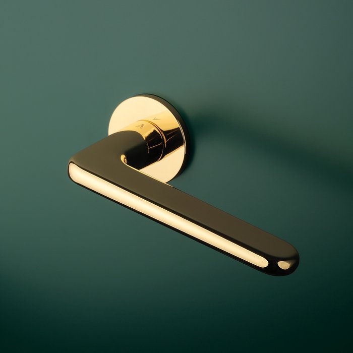 Aprile Solid Aprile door handles LIRA polished gold round Ø 52x5 mm