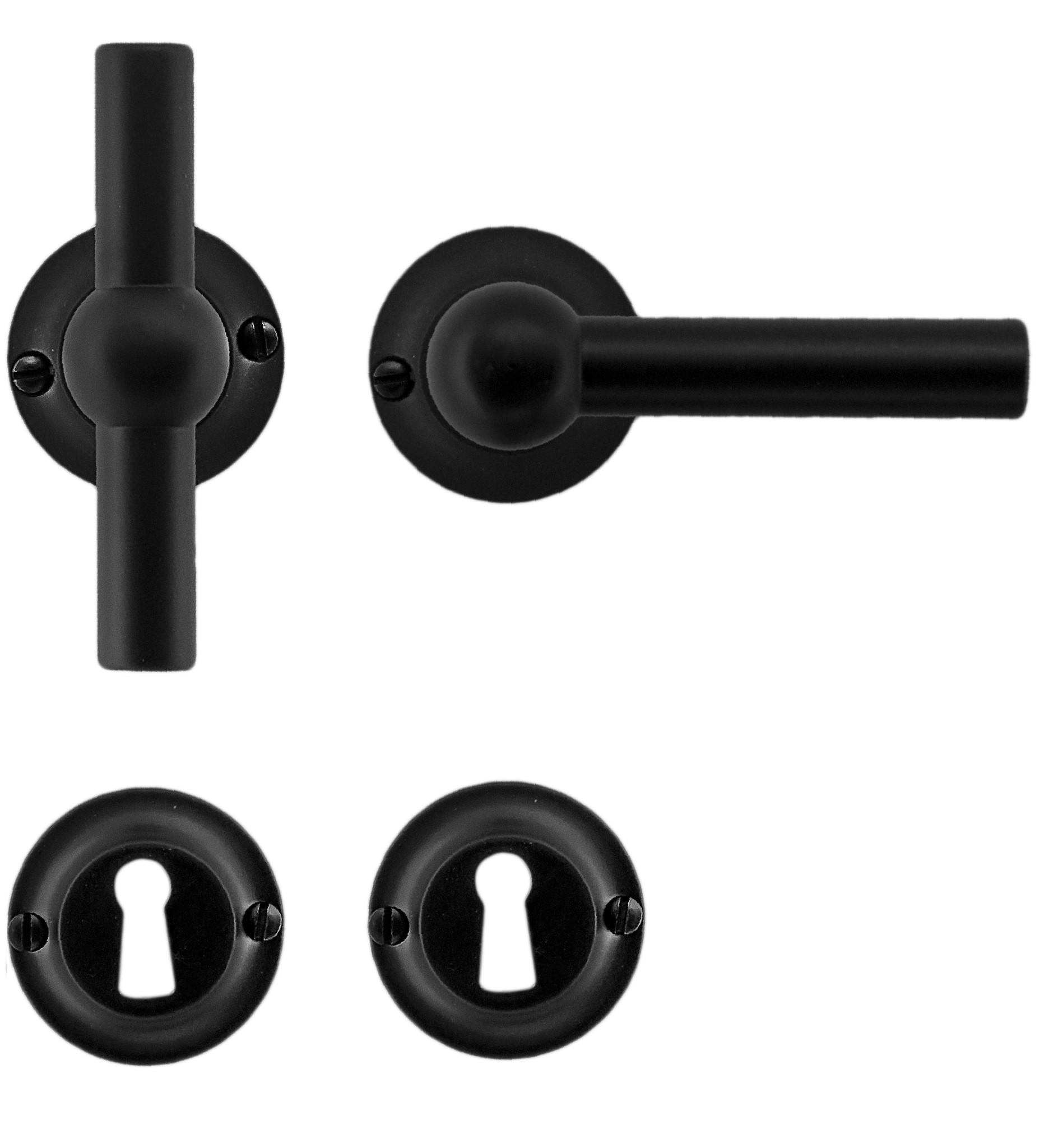 HDD Zwarte deurklinken Petra T+L met sleutelplaatjes