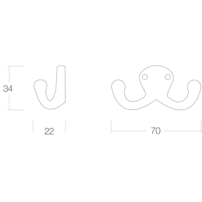 Intersteel Intersteel Coat hook ship model double lacquered brass