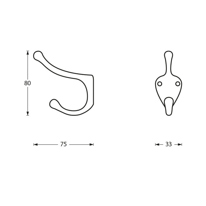 Intersteel Intersteel Coat hook ship model nickel matt