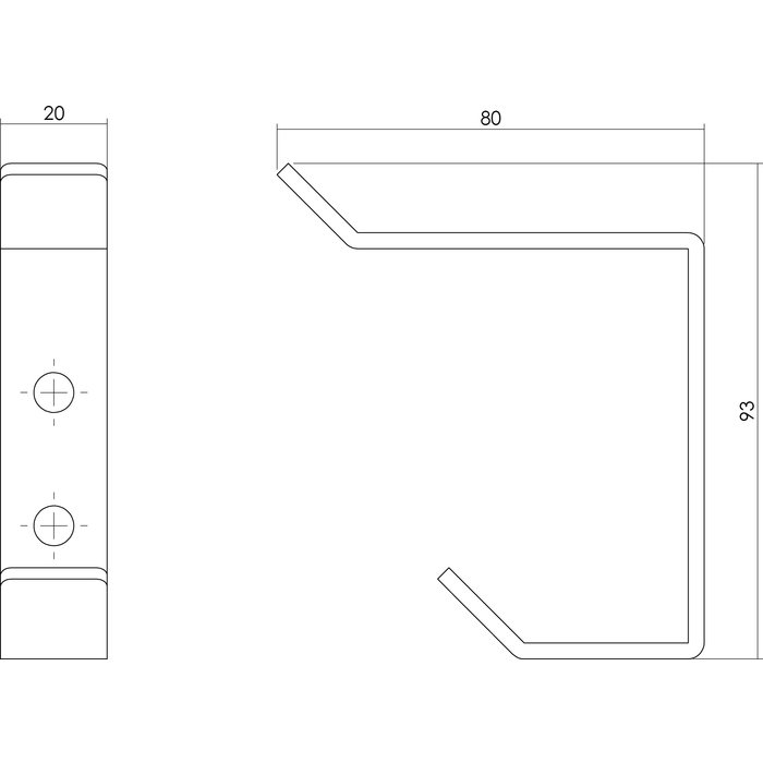 Intersteel Intersteel Kleiderhaken/Projekthaken gebogen Edelstahl gebürstet 93 mm