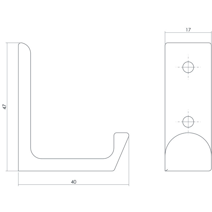 Intersteel Intersteel Patère droite inox brossé