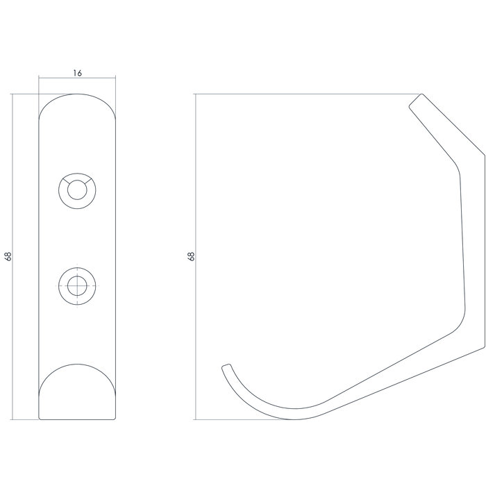 Intersteel Intersteel Kleiderhaken 56 mm Edelstahl gebürstet
