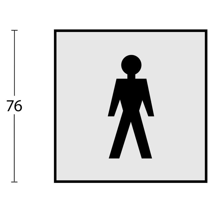 Intersteel Intersteel Pictogram herentoilet zelfklevend vierkant RVS geborsteld - Ø76mm