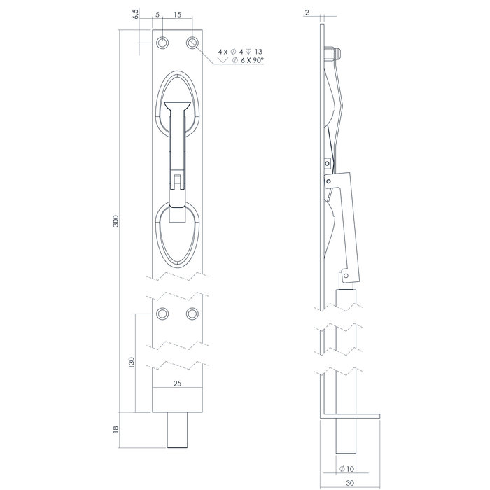 Intersteel Racloir Intersteel Edge 300 mm en acier inoxydable brossé