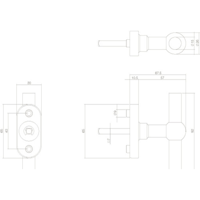 Intersteel Intersteel Fenstergriff T-Form Edelstahl gebürstet