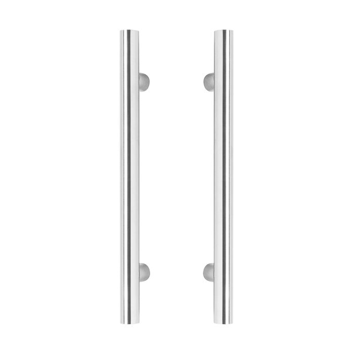 Intersteel Paire de poignées de porte inox T 30/300/500 brossé