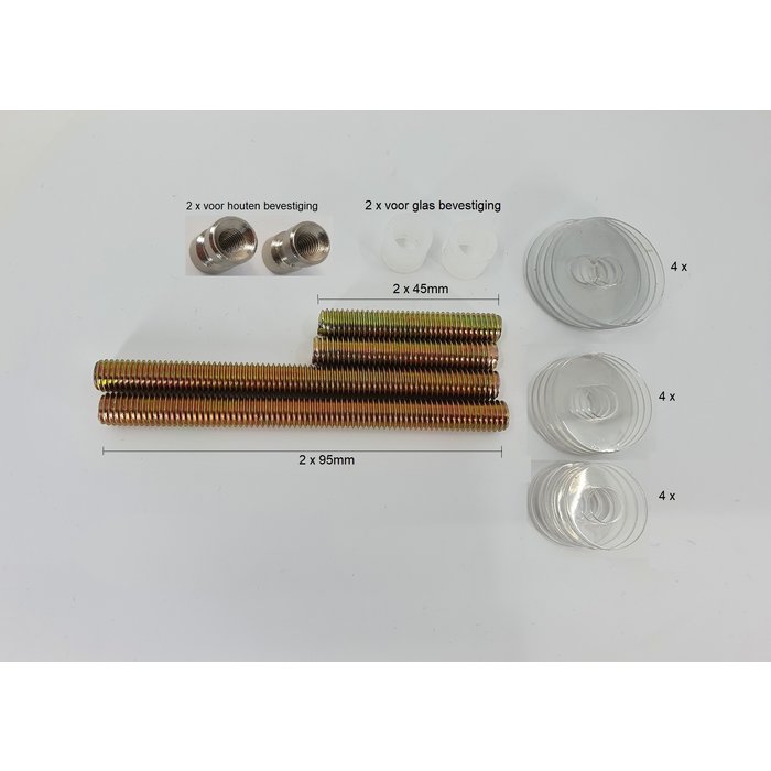 Intersteel Pair of stainless steel door handles U-25/300 mm brushed