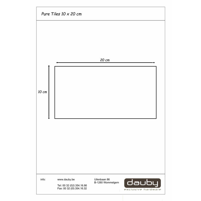 Dauby Rechteckige Fliese Pure®Tiles "sandcasted" gealtertes Eisen - schwarz (VO) 10 x 20 cm