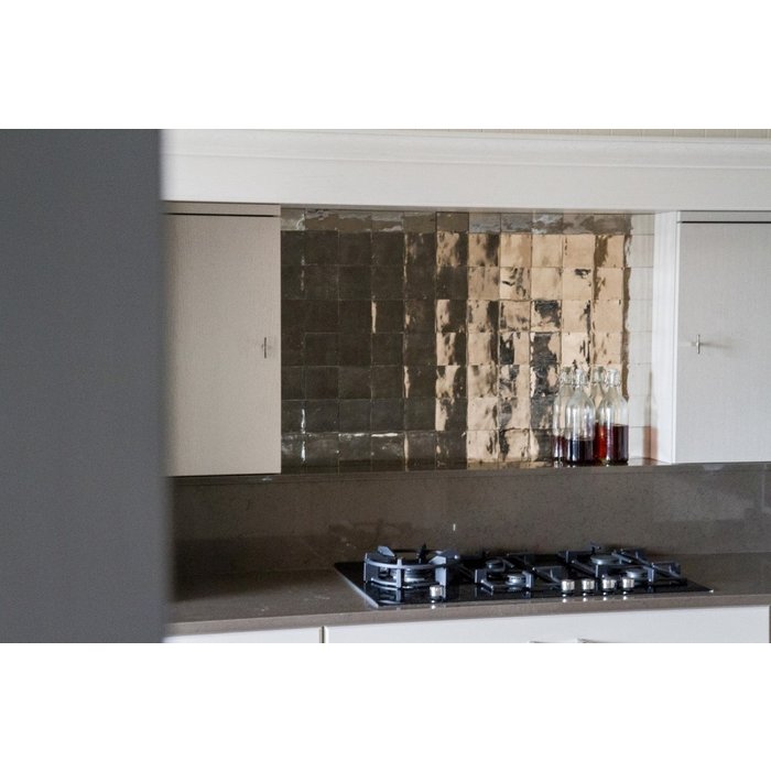 Dauby Vierkante tegel Pure®Tiles "sandcasted" ruw metaal (RM) 10 x 10 cm