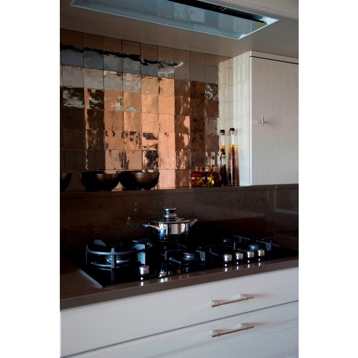 Dauby Square tile Pure®Tiles "sandcasted" raw metal (RM) 10 x 20 cm