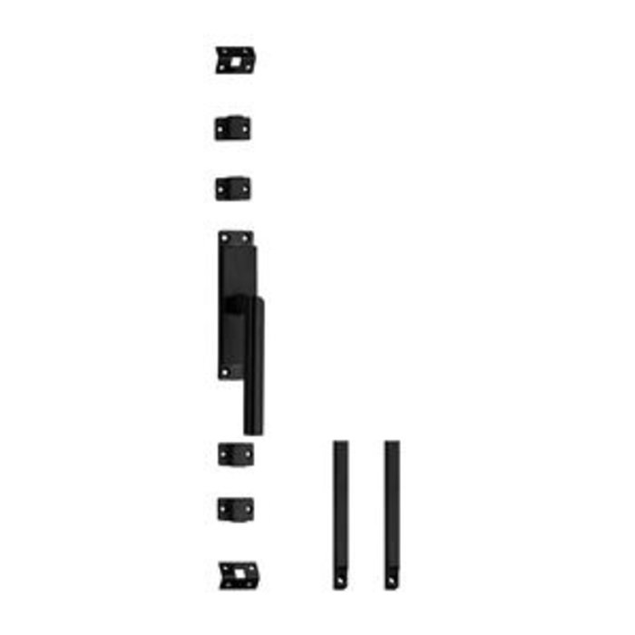 Intersteel Black Intersteel Window Spagnolet Left L-handle not lockable with 2 rods