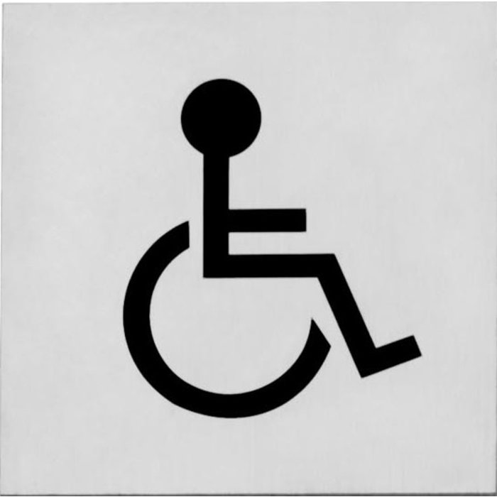 Intersteel Intersteel Pictogram toilet disabled self-adhesive brushed stainless steel - 76x76mm