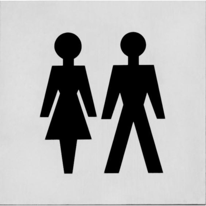 Intersteel Intersteel Piktogramm Damen- und Herrentoilette selbstklebend eckig Edelstahl gebürstet - Ø76mm
