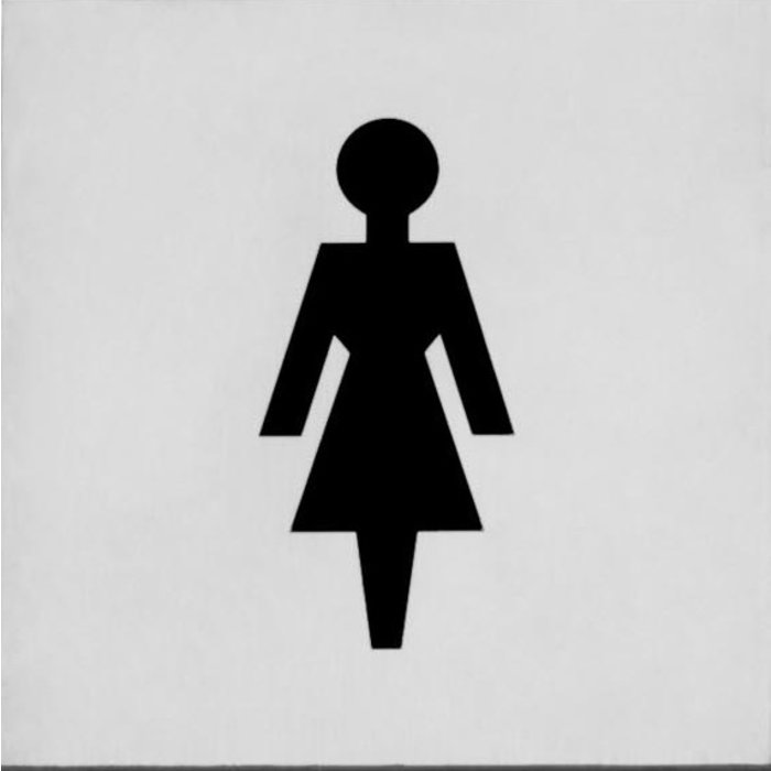 Intersteel Intersteel Piktogramm Damentoilette selbstklebend eckig Edelstahl gebürstet - Ø76mm