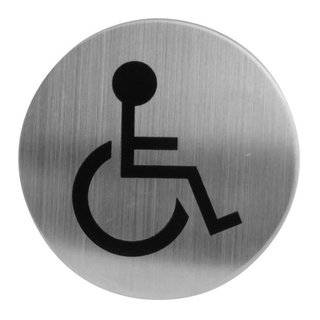 Intersteel WC aus Edelstahl gebürstet behindertengerecht selbstklebend rund - Ø76mm