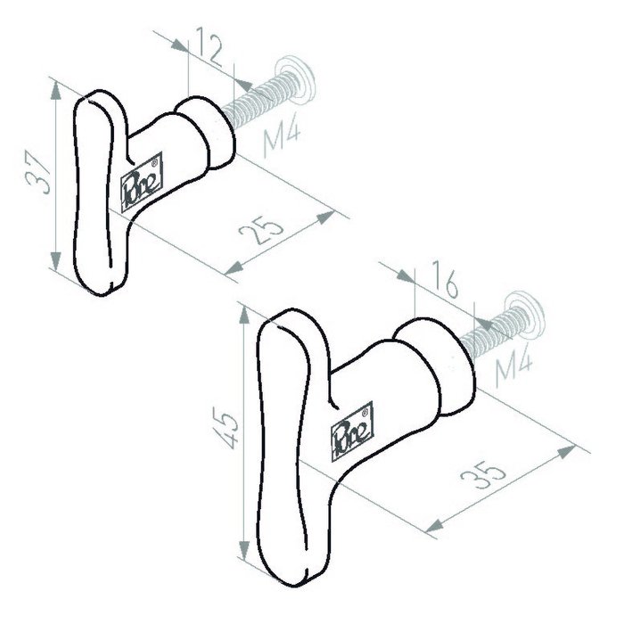 Dauby  Meubelgreep ruw brons gepolijst PBU-45mm (RBP)