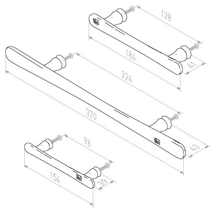 Dauby Meubelgreep PMBU-128 wit brons (WB)